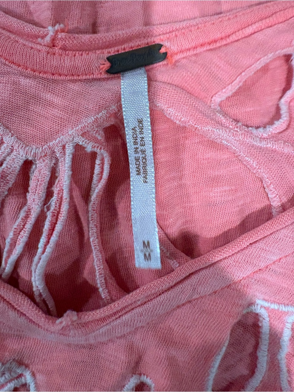 Free People Coral Cutout V-Neck Relaxed Tee - Picture 6 of 6